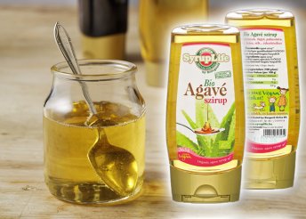 100% Bio agavészirup természetes édesítőszer, amelyből sokkal kevesebb kell, mint a fehér vagy barna cukorból