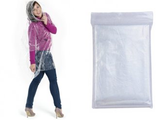 Átlátszó, kapucnis esőkabát