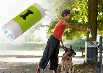Kutyás zseblámpa kutyaürülék gyűjtő tasakokkal, több színben