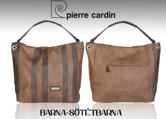 Pierre Cardin, függőleges csíkos mintás eco-bőr női válltáska