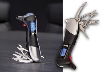 Autógumi nyomásmérő LCD kijelzővel és 5 féle szerszámmal