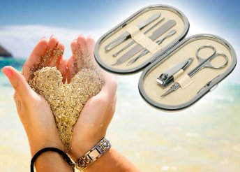 6 részes, praktikus manikűrkészlet elegáns tartóban