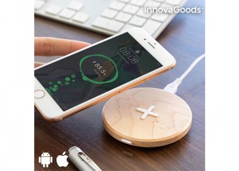 InnovaGoods Gadget Tech Juharfából készült vezeték nélküli gyorstöltől