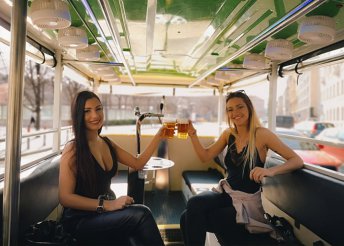 60 perces party busz túra Budapest belvárosában csapolt sörrel vagy Proseccóval