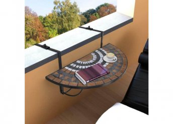 Lehajtható balkon asztal - barna