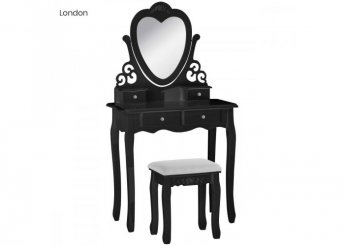 Tükrös fésülködő asztal - London - fekete