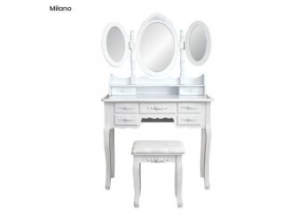 Tükrös fésülködő asztal - Milano - fehér