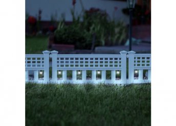 LED-es szolár kerítés - 58 x 36 x 3,5 cm - hidegfehér - 4 db / szett