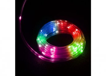 LED fénykábel - 50 LED - 5 méter - színes - 3 x AA - IP44