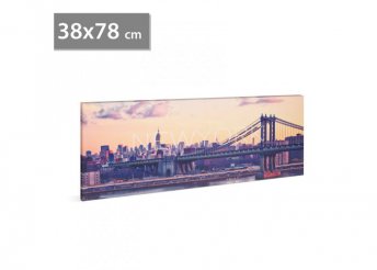 LED-es fali hangulatkép - 'New York' - 2 x AA, 38 x 78 cm