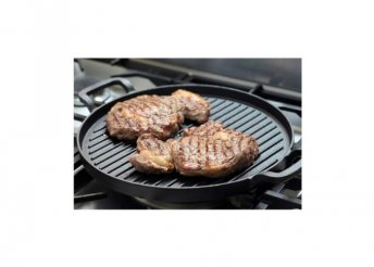Perfect Home Öntöttvas Grill lap kerek 2 füllel