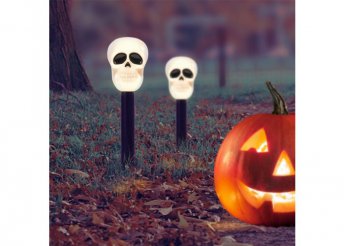 Led-es szolár lámpa - halloween - koponya