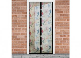 Szúnyogháló függöny ajtóra -mágneses- 100 x 210 cm - madár mintás