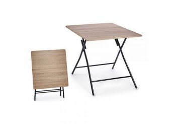 Összecsukható Asztal PVC Fém MDF (80 x 75 x 80 cm)