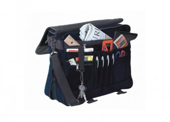 AVANTI irattartó táska bővíthető alsórésszel, fekete, kék