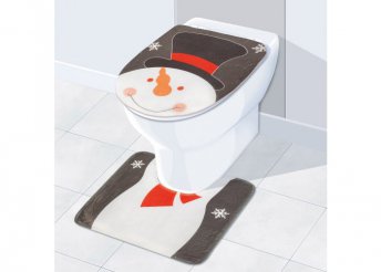 Karácsonyi WC ülőke dekor - Hóember